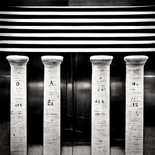 black and white price tag propaganda in luxury hotel lobby stairs