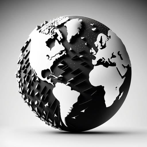 black and white vector globe
