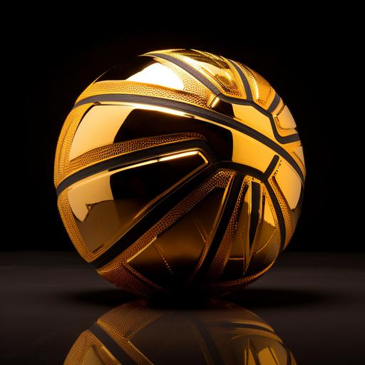 black background large gold 3d basketball