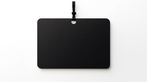 black blank price label tag isolated on a white background, 4k, --ar 16:9