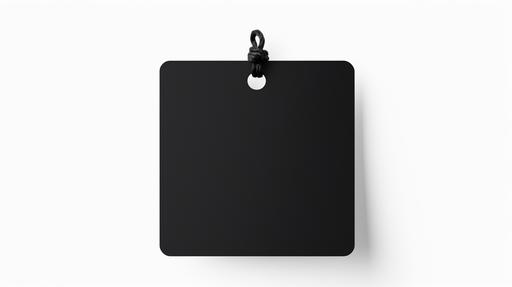 black blank price label tag isolated on a white background, 4k, --ar 16:9
