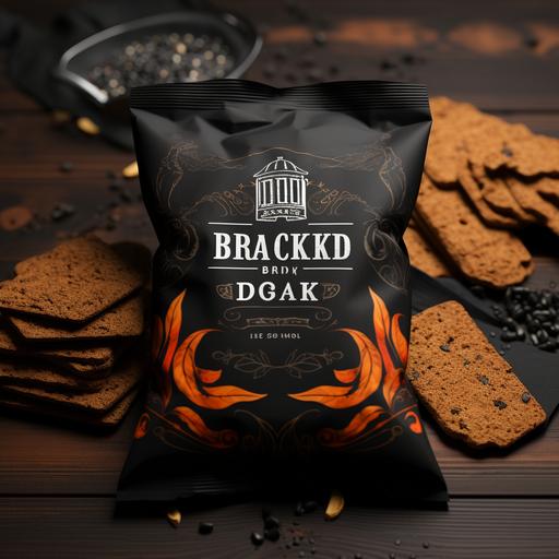 black bread chips package desing