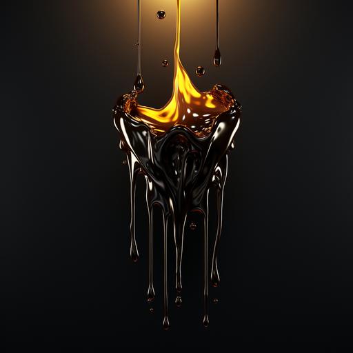 black glossy tar drip in logo form,bold,fire,sharp,metallic,polished,textured,layered,hyper realistic,insane details,8k, hd quality,award winning photography,cinematic background,super resolution, 8k --s 250