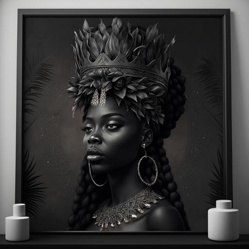 black goddess with crown art