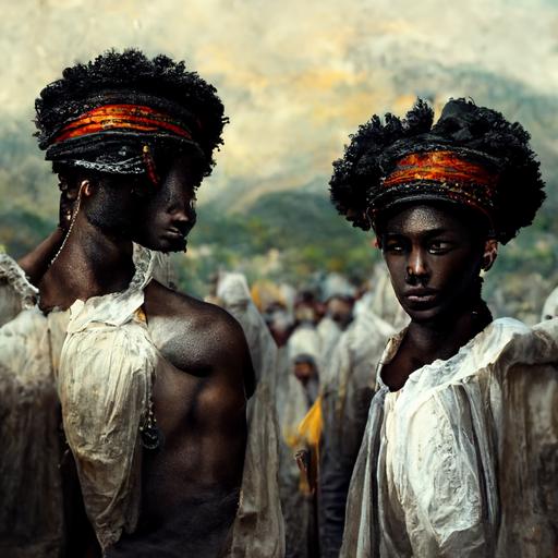 black men Haitian tribe