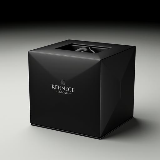 black metal cube kleenex box concept mockup, natural lighting