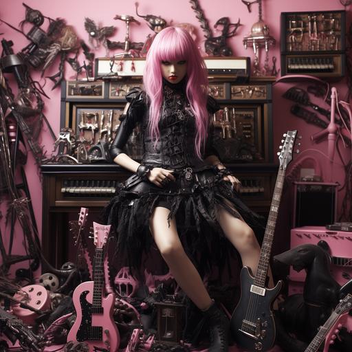 black metal style pinkcore barbiegirl crosets