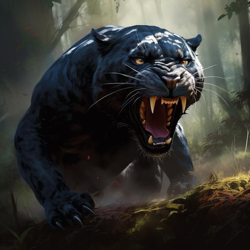 black panther roaring