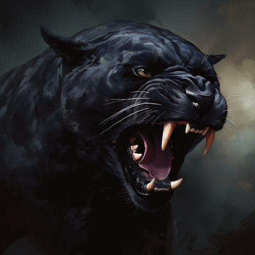 black panther roaring