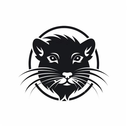 black rat head logo, super simple with no detail, just the shape, on a white background