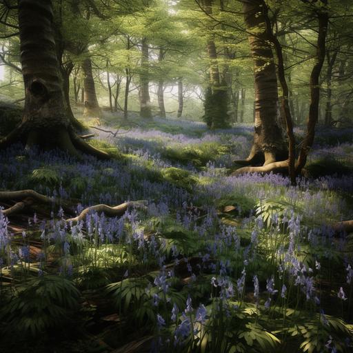blubell woods, photorealistic