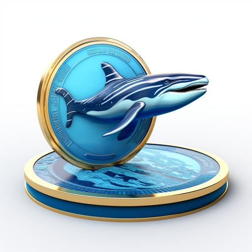 blue 3d coin with blue whale