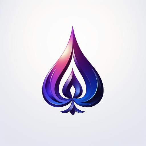 blue and purple gradient logo, ace of spades, minimal, logo design, logo, gradient logo, simple, clean, white background --v 5.2 --s 300
