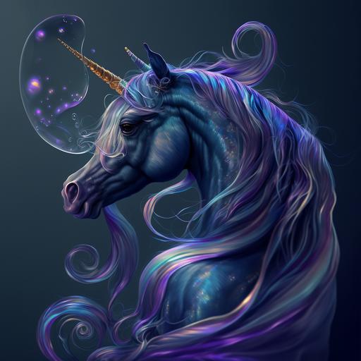 blue dolphin :: purple unicorn :: carnival glass --v 4