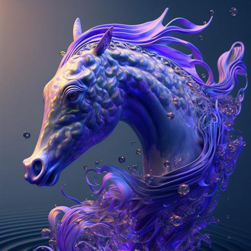 blue dolphin :: purple unicorn :: carnival glass --v 4