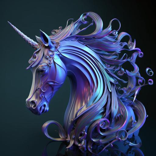 blue dolphin :: purple unicorn :: carnival glass --v 4