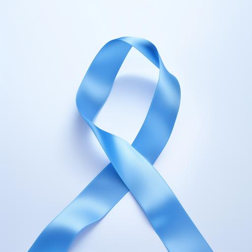 blue ribbon loop hang, white background
