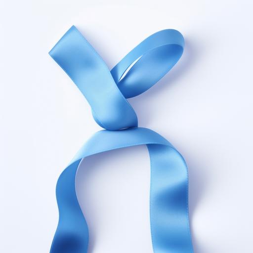 blue ribbon loop, white background