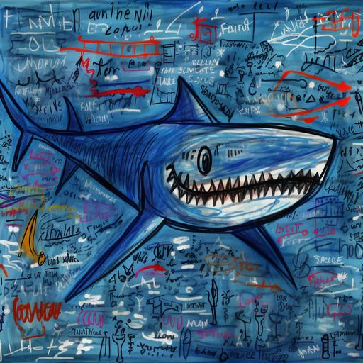 blue shark doodle scribbles from my 4 year old son