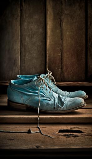 blue suede shoes, on a wood stage --ar 9:16 --v 4