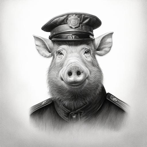 boar with a police cap