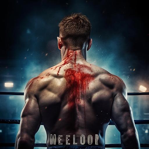 boxing movie poster, Netflix mood, The hero of the film with buzz hair cut , the shoot from his back, hight quality, 8k --s 750 --v 5.1
