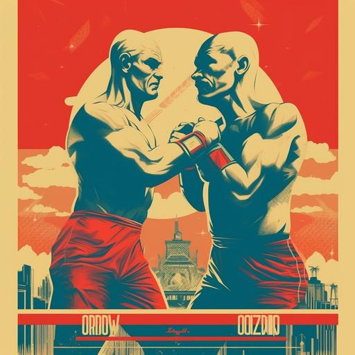 boxing, movie poster, one of them bald, two Boxers Play box match in the ring, the final of the world cup tournament, 4k, artwork --s 750