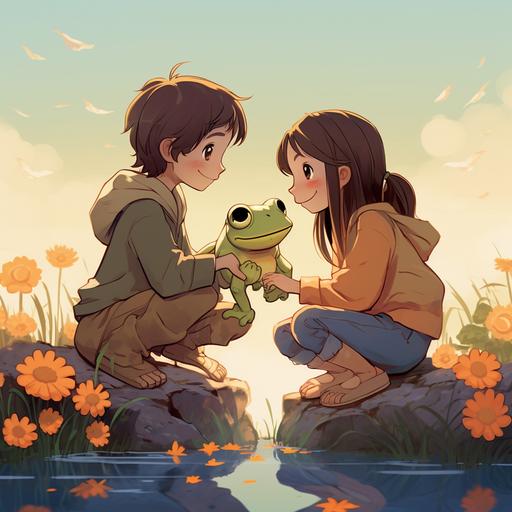 boy frog gives girl frog flowers 2d comics