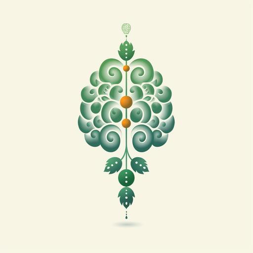 brain-shaped crop circles, simple elegant 2d vector art logo --chaos 12 --weird 64