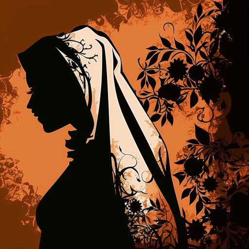 bride in hijab silhouette