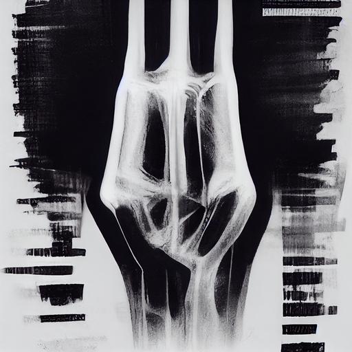broken elbow graffiti, fractured bone x-ray on doctor's white coat graffiti --upbeta