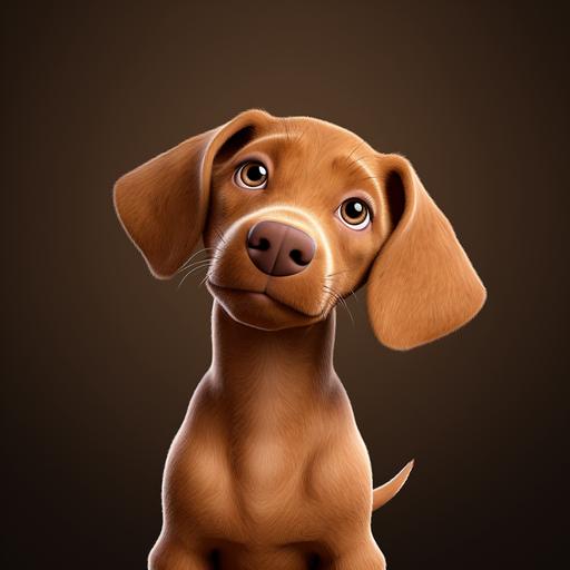 brown dog 3D cartoon style cute --v 5.2