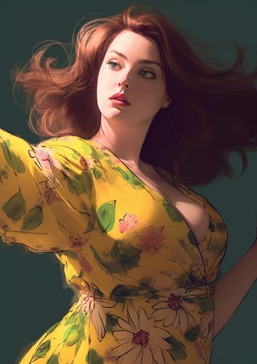 brunette wife, plump fallen angel of passion, pre-raphaelite dark rainbow noir punk photography by Roberto Ferri and Marco Mazzoni 🌈🐍 :: Thought After Filthy Thought by Miles Aldridge::0.9 a plump woman in a yellow floral dress taking a selfie, in the style of slumped/draped, gail simone, strong facial expression, plump, hazel eyes, brown hair, raw and unpolished, drugcore, solarizing master, paleocore::0.85 --ar 5:7 --no glasses tattoos dirt surprised  --v 5