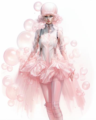 bubble fashion design sketch --ar 8:10