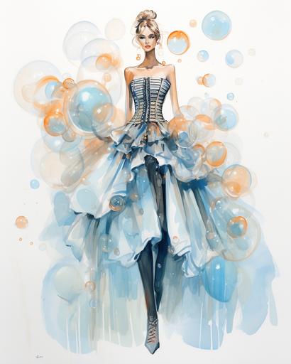 bubble fashion design sketch --ar 8:10