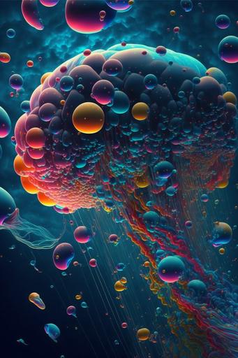bubbles clouds jellyfish wallpaper sky epic colorful bright detailed very detailed high resolution hyperrealistic --ar 2:3