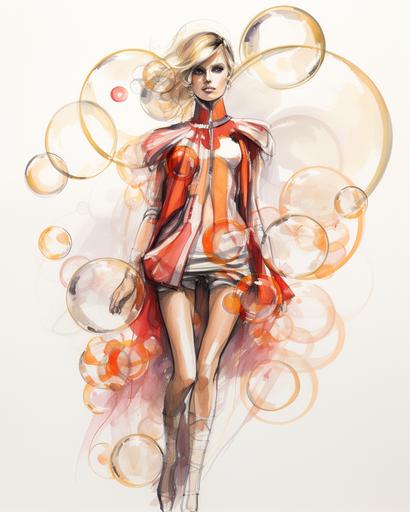 bubbles fashion design sketch --ar 8:10