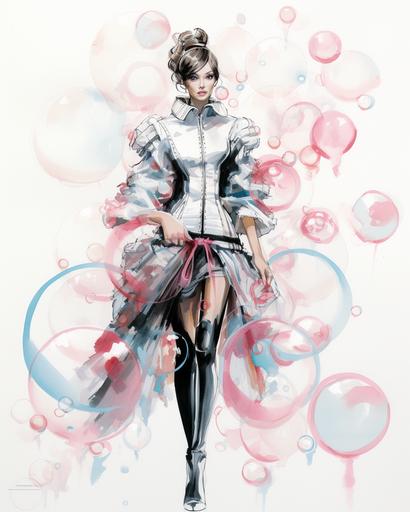 bubbles fashion design sketch --ar 8:10