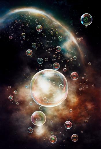 bubbles in space --w 1300 --h 3200 --no blur, text --test --creative
