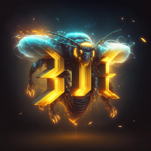 bumble logo. joyful. photorealistic. cyberpunk --v 4