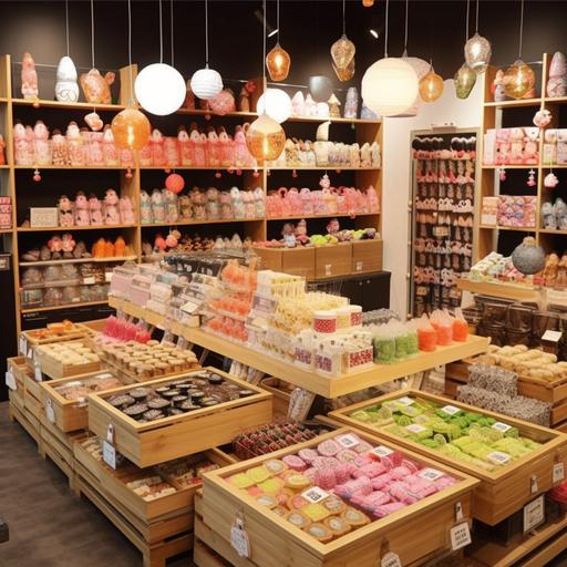 but with a different store display so we can show more cute products from ghilbi and other japanese anime. Products are bento boxes, chopsticks and small kitchen accessories, all cute. Very photo realistic --v 5 --s 750