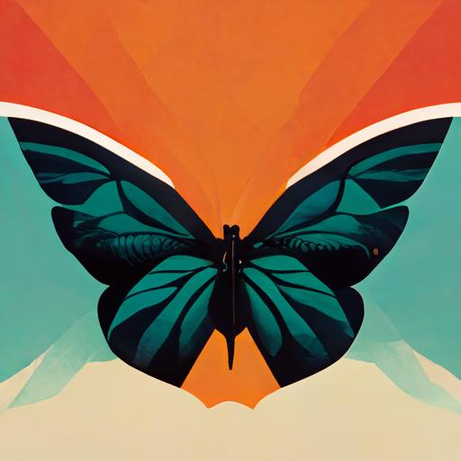butterfly  costa rica, vector travel poster --uplight