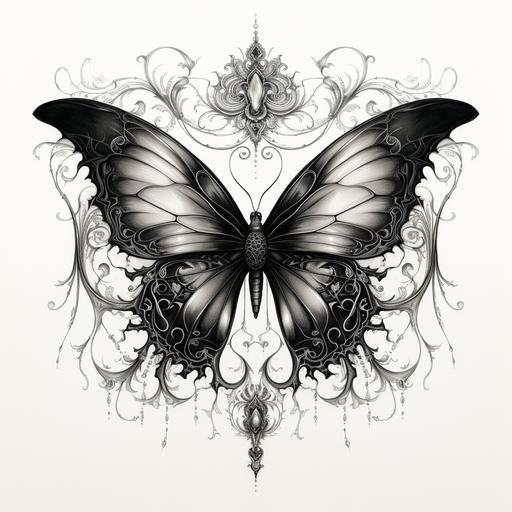 butterfly gothic drawing