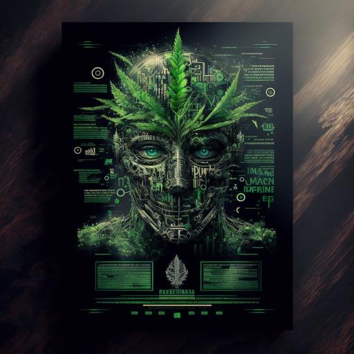18x24 inch Cyber Weed poster showcasing the digital age of marijuana.