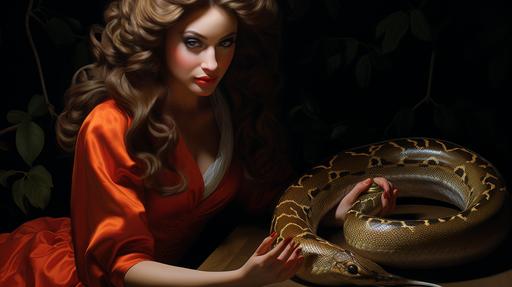 caduceus snake serpeant painting by Mary Jane Ansell --ar 16:9 --s 750 --w 100 --c 50