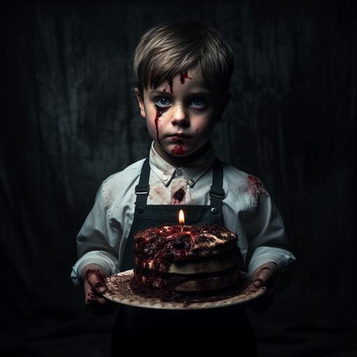 cake,horror,little boy,dark