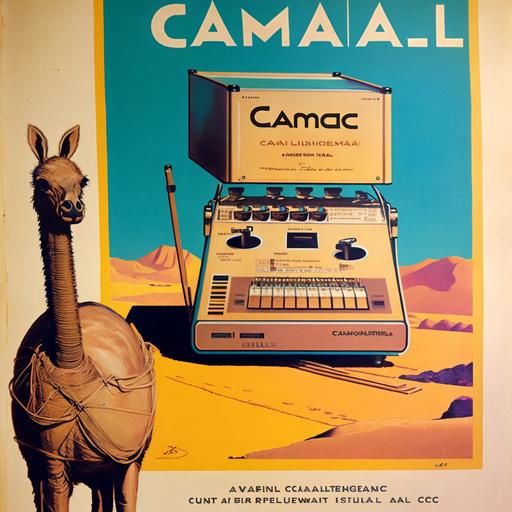 camel cigarettes poster with a drum machine on the front
