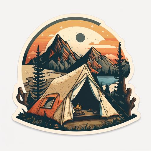 camping tent sticker