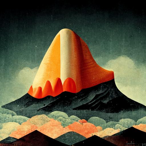 candy corn mountain, whimsical, cartoon::existential terror, doom, gloom, earthquake