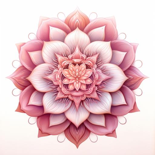 capuyo de flor de loto espiritual color rosa pastel en fondo blanco --v 5.1 --s 250